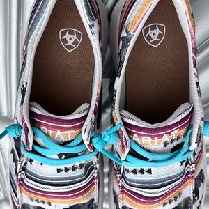 Ariat Hilo Animal Print Striped Sneakers with Blue Laces